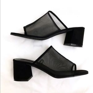 Forever21 black mesh mules